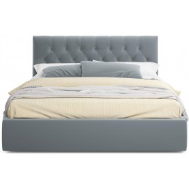 Двуспальная кровать Verona 180х200 с ПМ серый велюр
