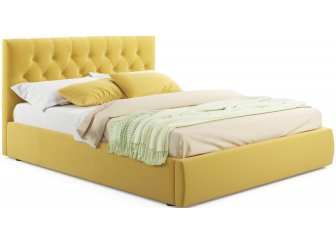 Двуспальная кровать Verona 180х200 с ПМ желтый велюр