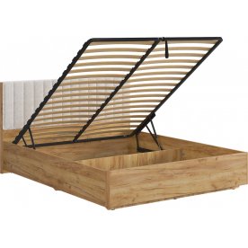 Двуспальная кровать Юлия 160x200 см дуб крафт золотой / белый