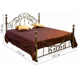 Кровать WF 9603 160х200 античная медь