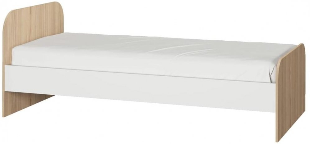 Односпальная кровать Кот № 900.3 90х190 туя светлая / белый