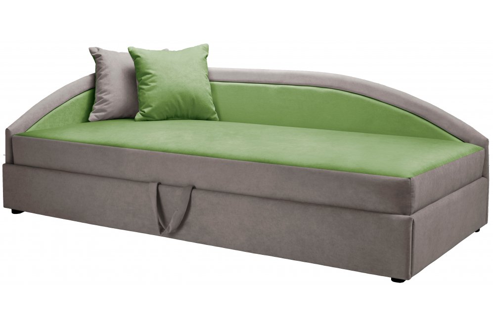 Тахта Дельта 90х200 левая с ПМ velutto 21 / velutto 31 зеленая
