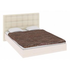 Кровать Токио с мягкой спинкой СМ-131.02.002-М 140 см х 200 см дуб белфорт / светлая кожа