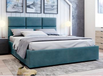 Полутораспальная кровать Афродита-5 бирюзовый велюр bingo atlantic