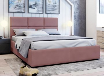 Полутораспальная кровать Афродита-5 розовый велюр bingo mauve