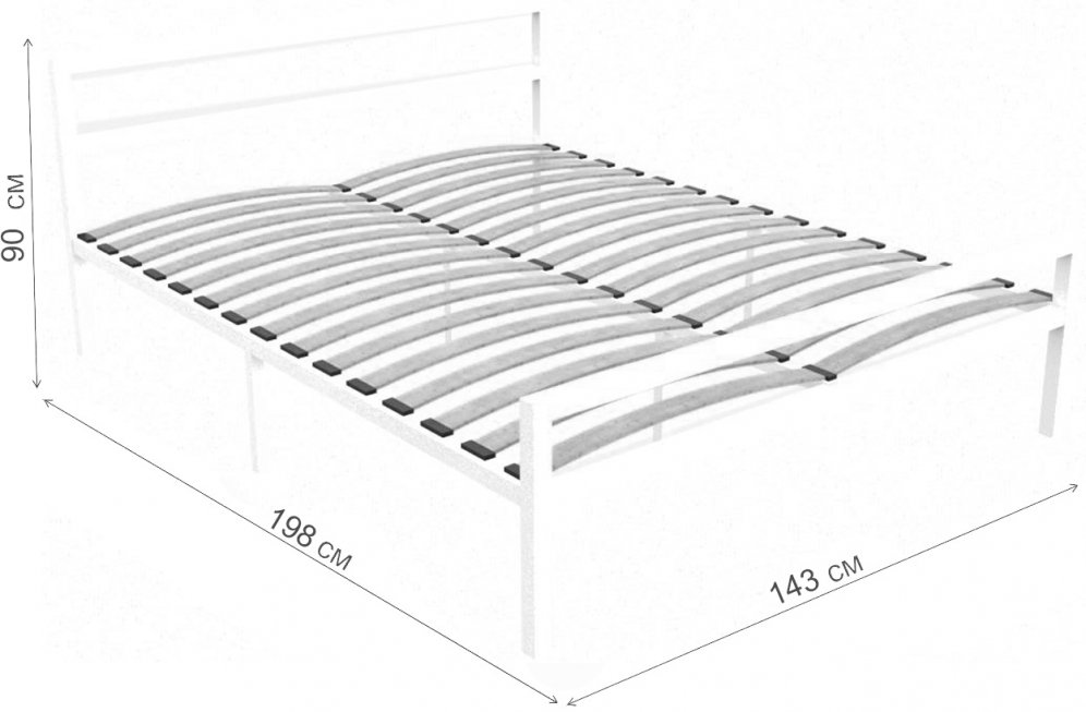 Полутораспальная кровать Анаель 140х190 черный глянец