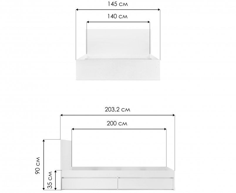 Полутораспальная кровать Мадера К1.4М 140х200 ЛДСП сонома