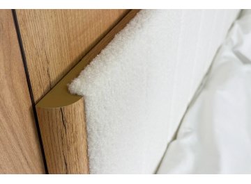 Полутораспальная кровать Юлия 140x200 см дуб крафт золотой / белый