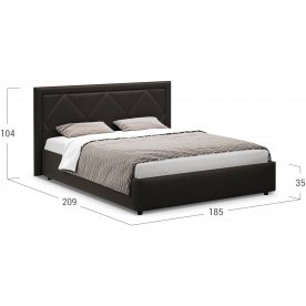 Двуспальная кровать Доменика 1203 160х200 см с основанием коричневый с матрасом