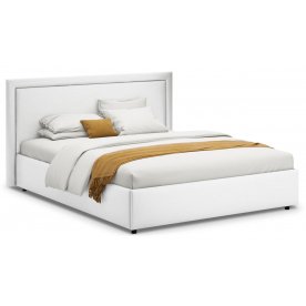 Двуспальная кровать Паола 1201 160х200 см с основанием белый с матрасом