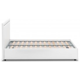 Двуспальная кровать Паола 1201 160х200 см с основанием белый с матрасом