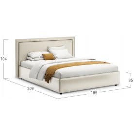 Двуспальная кровать Паола 1201 160х200 см с ПМ бежевый с матрасом