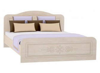 Кровать двуспальная Фиеста-М КР-502 160x200 перламутровый глянец с матрасом