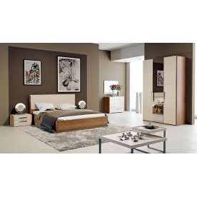 Кровать Вирджиния ТД 233.01.12 с ПМ орех вирджиния / бежевый с матрасом