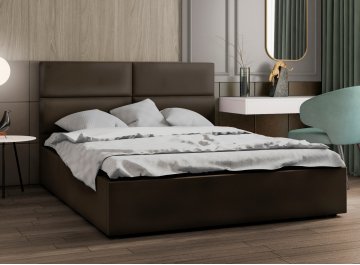 Полутораспальная кровать Афродита-4 с матрасом коричневый велюр lecco choco