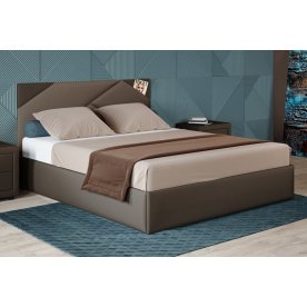 Полутороспальная кровать Альба 1206 140х200 см с основанием коричневый с матрасом