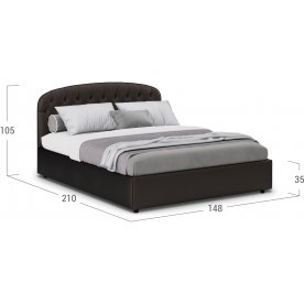 Полутороспальная кровать Бьянка 1207 140х200 см с основанием коричневый с матрасом