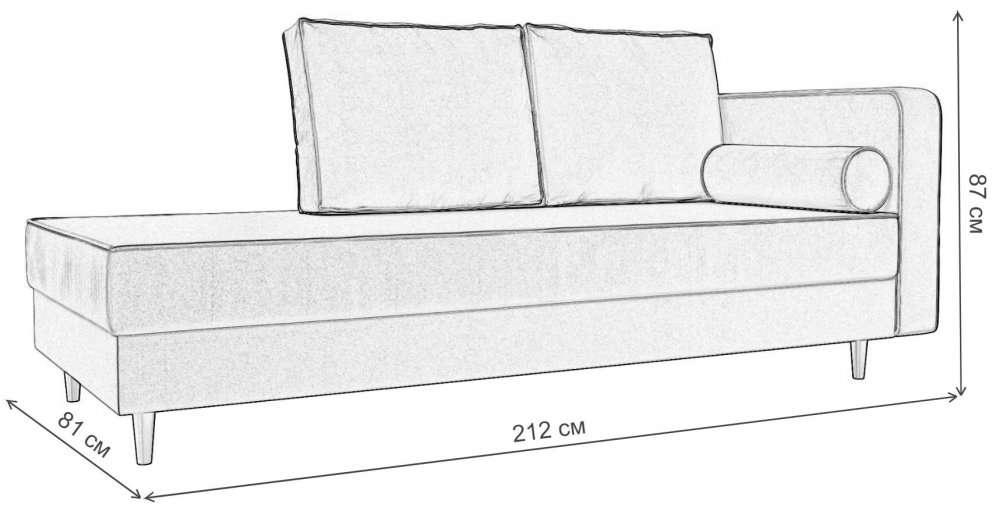 Кушетка Прайм правая бежевый микровельвет
