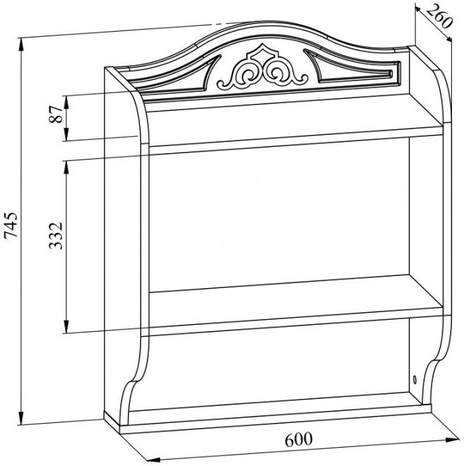 Полка Ассоль АС-15 белое дерево
