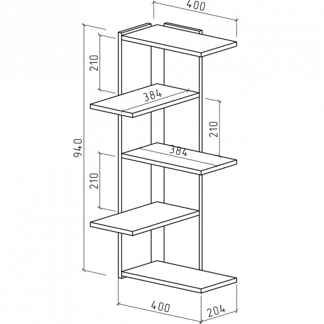 Полка Лайт-10 дуб молочный