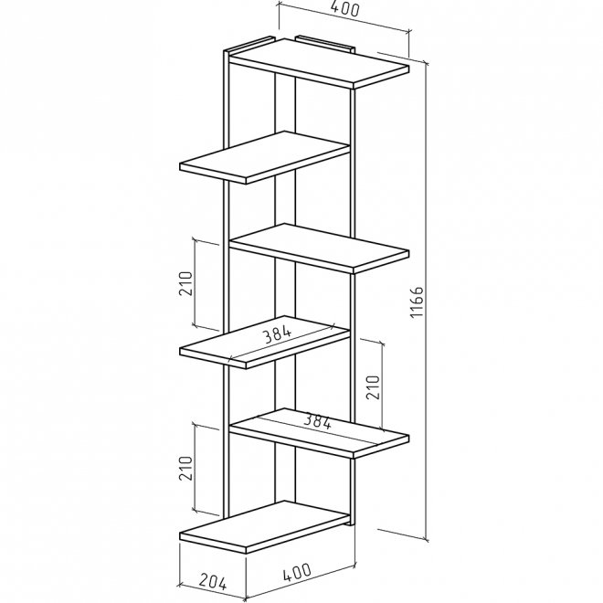 Полка Лайт-11 дуб апрель тёмный