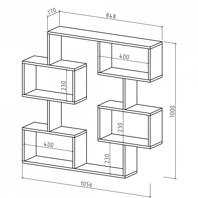 Полка Лайт-14 дуб апрель тёмный