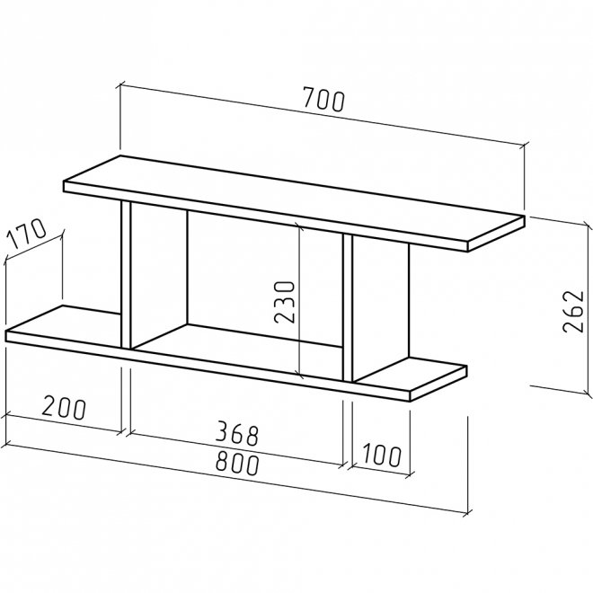 Полка Лайт-1 дуб апрель тёмный