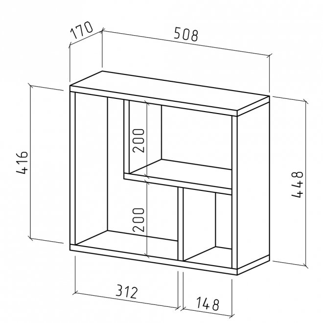 Полка Лайт-22 дуб сонома