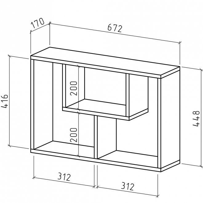Полка Лайт-23 дуб золотистый