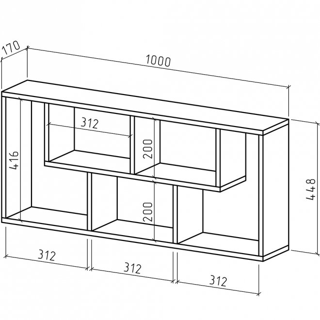 Полка Лайт-24 дуб апрель тёмный