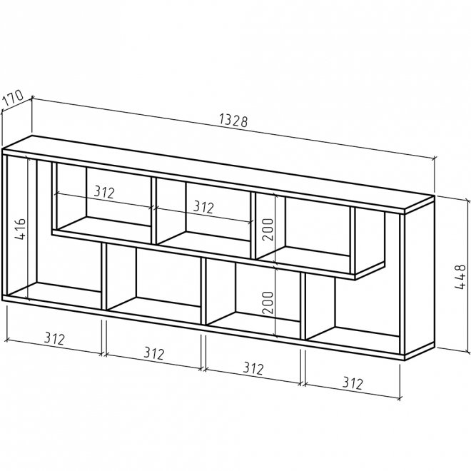 Полка Лайт-25 дуб апрель тёмный