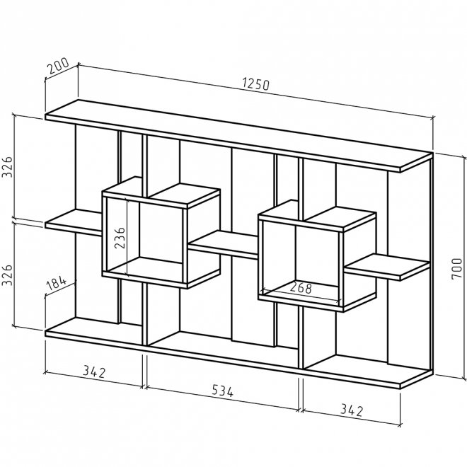 Полка Лайт-27 дуб апрель тёмный