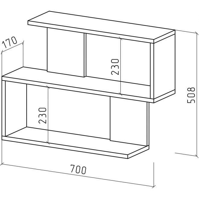Полка Лайт-29 дуб апрель тёмный