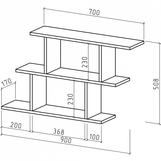 Полка Лайт-2 дуб апрель тёмный