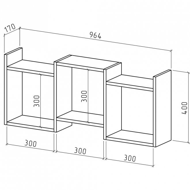Полка Лайт-32 дуб апрель тёмный