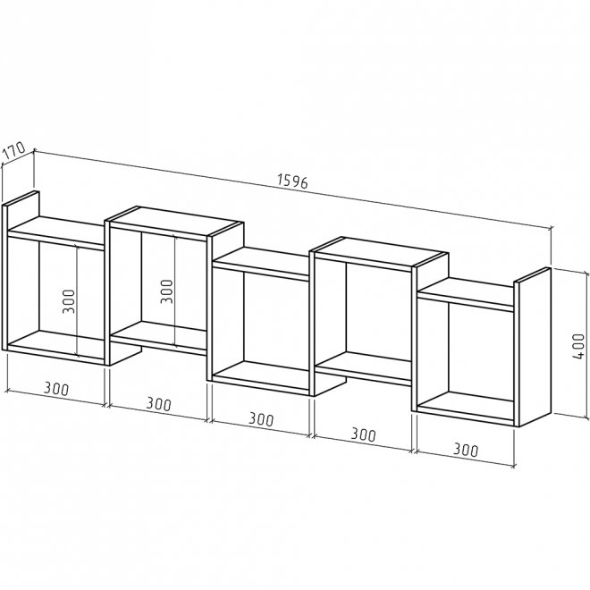 Полка Лайт-34 дуб апрель тёмный