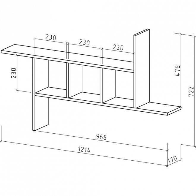 Полка Лайт-37 дуб золотистый