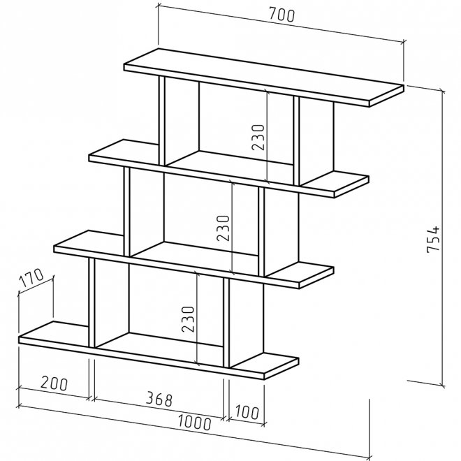 Полка Лайт-3 дуб золотистый