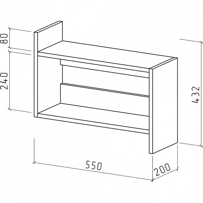 Полка Лайт-41 дуб апрель тёмный