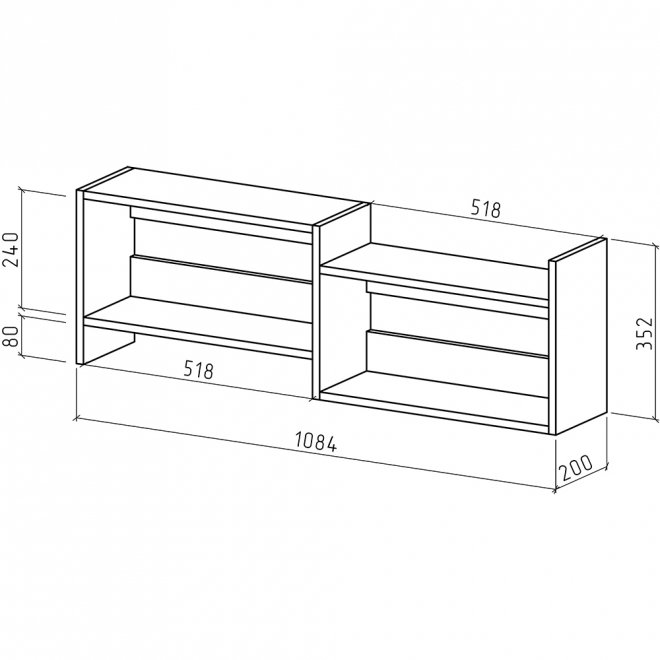 Полка Лайт-42 дуб сонома