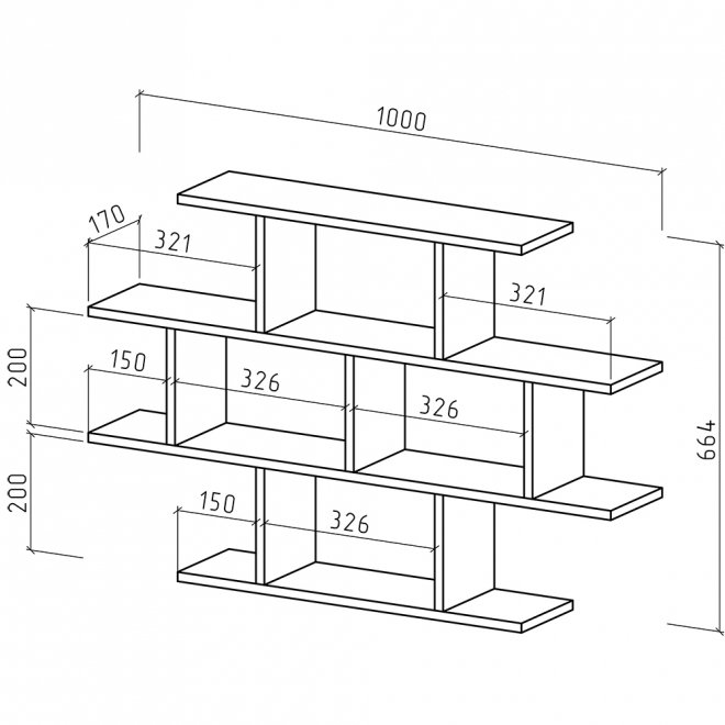 Полка Лайт-46 дуб молочный