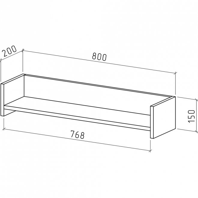 Полка Лайт-48 дуб золотистый