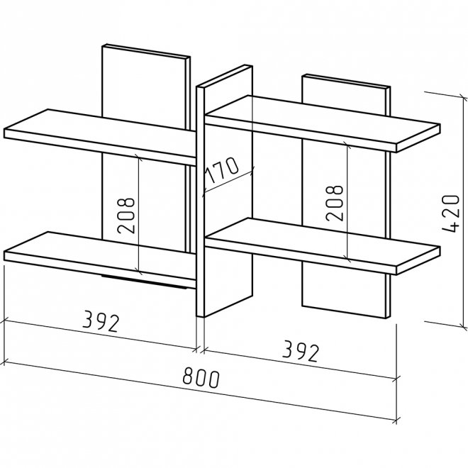 Полка Лайт-8 дуб сонома