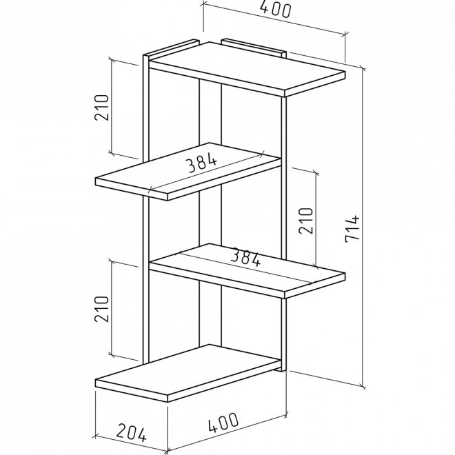 Полка Лайт-9 дуб золотистый