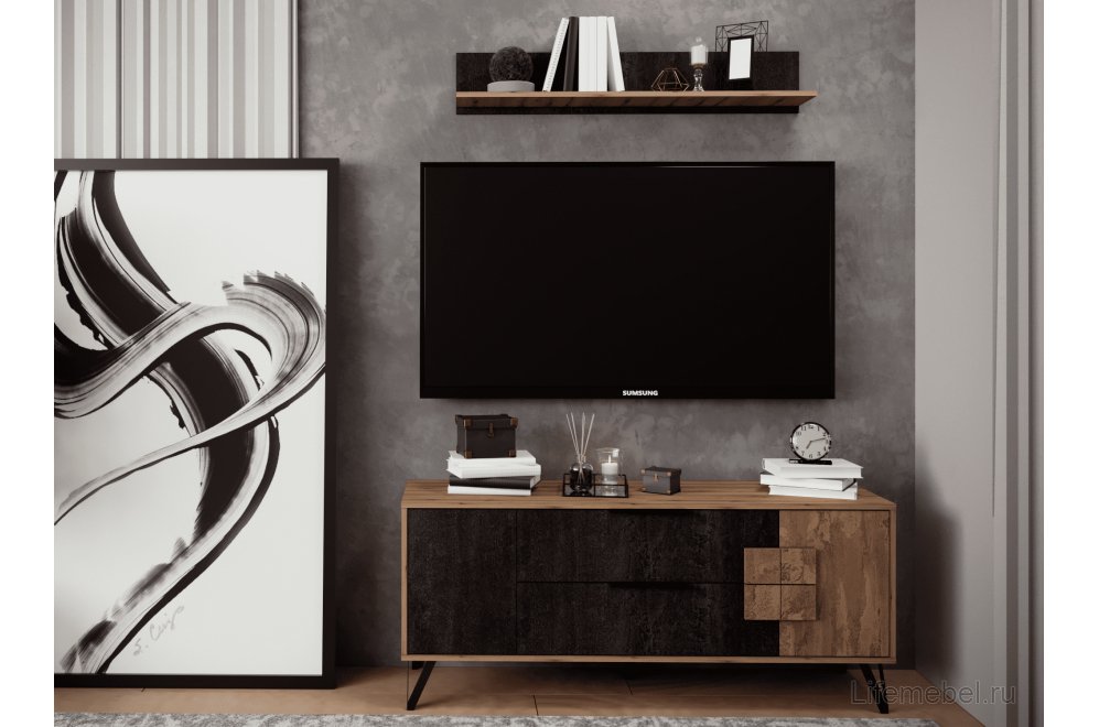 Полка Макао 4107.М1 угольный камень