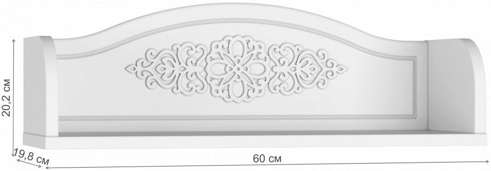 Полка настенная Ассоль АС-48 белое дерево