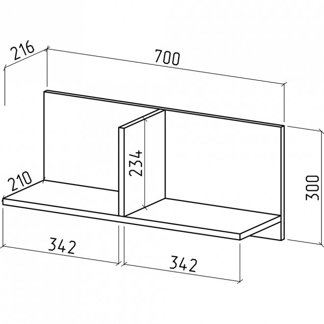 Полка настенная Джой-1 дуб сонома