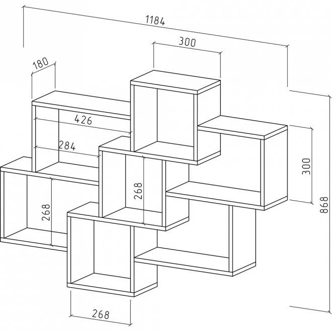 Полка настенная Флэш-15 дуб золотистый