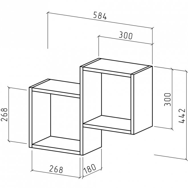 Полка настенная Флэш-1 белый