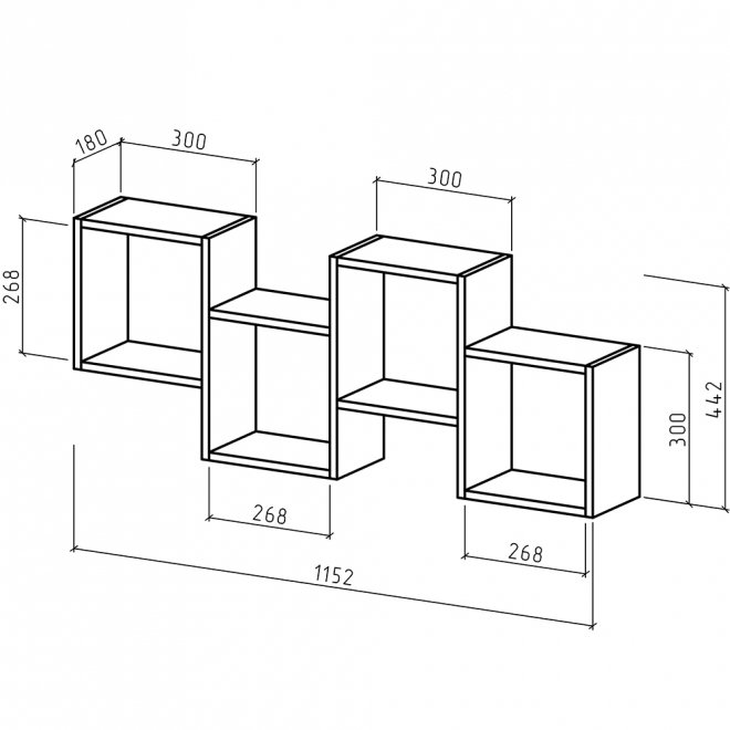 Полка настенная Флэш-6 белый